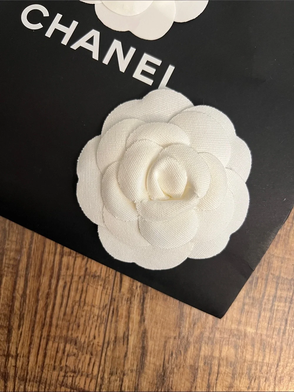 CHANEL Rare Fabric Camellia Flower Gift Wrap Accessory